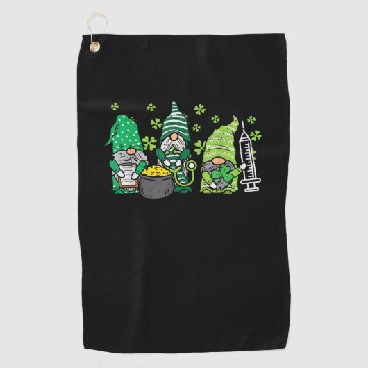Serviette De Golf Infirmières Gnome Saint Pattys Infirmière Scrub St (Devant)