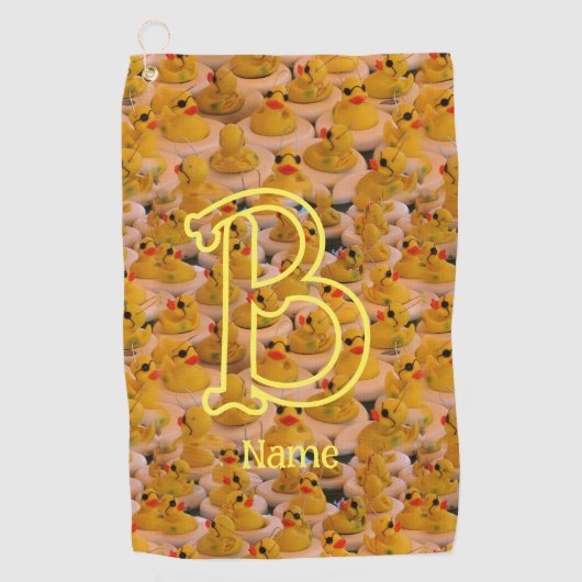 Serviette De Golf Initiale de monogramme personnalisé Nom Canards en (Devant)