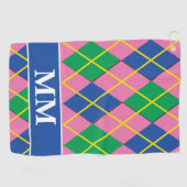 Serviette De Golf Initiale de monogramme prépa (Horizontal)