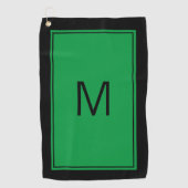 Serviette de golf initiale monogramme vert noir mo (Devant)