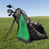 Serviette de golf initiale monogramme vert noir mo (Vert)