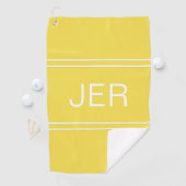 Serviette De Golf Initiales à 3 lettres Monogrammé Golfer's Yellow (En situation)