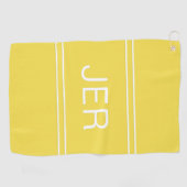 Serviette De Golf Initiales à 3 lettres Monogrammé Golfer's Yellow (Horizontal)