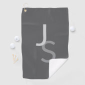 Serviette De Golf Initiales chevauchantes modernes monogrammées | Gr (En situation)