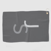 Serviette De Golf Initiales chevauchantes modernes monogrammées | Gr (Horizontal)