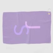 Serviette De Golf Initiales chevauchantes modernes monogrammées | Vi (Horizontal)