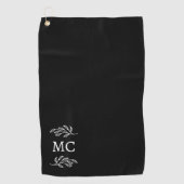 Serviette De Golf Initiales de monogramme personnalisées Feuille bot (Devant)