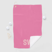 Serviette De Golf Initiales du monogramme rose moderne (En situation)