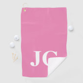 Serviette De Golf Initiales du Monogramme rose moderne (En situation)