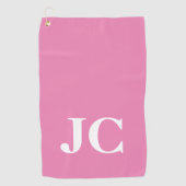Serviette De Golf Initiales du Monogramme rose moderne (Devant)
