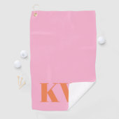 Serviette De Golf Initiales du Monogramme rose moderne personnalisée (En situation)