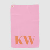 Serviette De Golf Initiales du Monogramme rose moderne personnalisée (Devant)