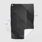 Serviette De Golf Initiales Géométriques Noir Élégant (En situation)