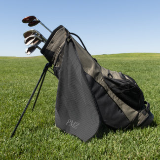 Serviette De Golf Initiales Géométriques Noir Élégant