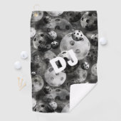 Serviette De Golf Initiales grises Motifs de basket-ball (En situation)