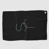 Serviette De Golf Initiales modernes élégantes et modifiables (Horizontal)