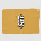 Serviette De Golf Initiales Monogramme en Orbite Noire Toute Couleur (Horizontal)