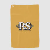 Serviette De Golf Initiales Monogramme en Orbite Noire Toute Couleur (Devant)