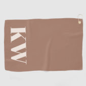 Serviette De Golf Initiales Monogramme Marron Mocha Moderne Personna (Horizontal)