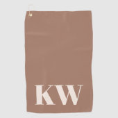 Serviette De Golf Initiales Monogramme Marron Mocha Moderne Personna (Devant)