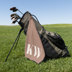 Serviette De Golf Initiales Monogramme Marron Mocha Moderne Personna