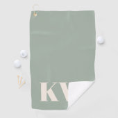Serviette De Golf Initiales Monogramme Vert Sauge Moderne Personnali (En situation)