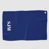 Serviette De Golf Initiales monogrammes personnalisées bleu marine m (Horizontal)
