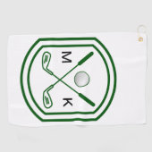 Serviette De Golf Initiales nommées de monogramme (Horizontal)