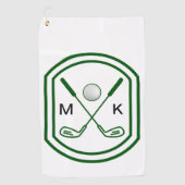 Serviette De Golf Initiales nommées de monogramme (Devant)