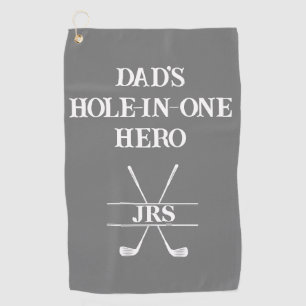 Serviette De Golf Initiales personnalisées de héros à trous en un po