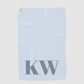 Serviette De Golf Initiales personnalisées en bleu doux moderne (Devant)