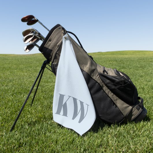 Serviette De Golf Initiales personnalisées en bleu doux moderne (Vert)