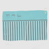 Serviette De Golf Initiales personnalisées Golf | Gris et turquoise (Horizontal)