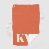 Serviette De Golf Initiales personnalisées Monogramme Orange Moderne (En situation)