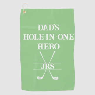 Serviette De Golf Initiales personnalisées papa's Hole-in-One Hero G