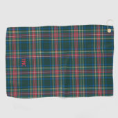 Serviette De Golf Initiales Plaid Tartan Classique Preppy Chic intem (Horizontal)