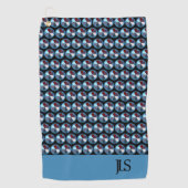 SERVIETTE DE GOLF INITIATIVES DE MONOGRAMME MOTIF DE CERCLE BLEUS (Devant)