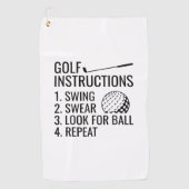 Serviette De Golf Instructions de golf (Devant)