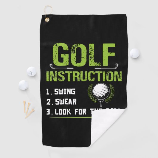 Serviette De Golf Instructions de golf amusantes (En situation)