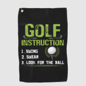 Serviette De Golf Instructions de golf amusantes (Devant)