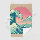 Serviette De Golf Interprétation moderne de la Grande Vague (En situation)