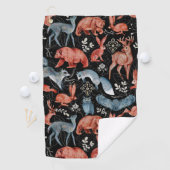 Serviette De Golf  Intricate woodland animals pattern (En situation)