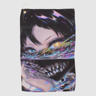 Serviette De Golf Iridescente Anime Horreur : Monstre Sourire Liquid