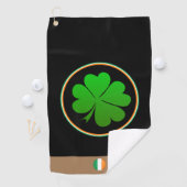 Serviette De Golf Irish Flag, Lucky Clover monogram, Golfing Irlande (En situation)