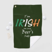 Serviette De Golf Irish On My Beers Side superposé au drapeau irland (En situation)