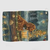 Serviette De Golf Irish Red Setter Christmas Festive Voyage (Horizontal)