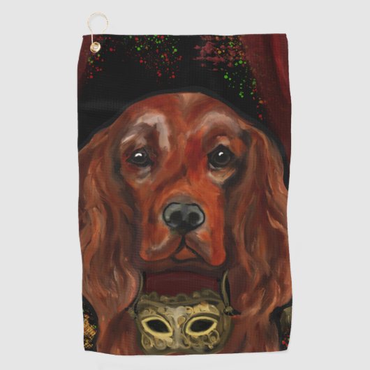 Serviette De Golf Irish Red Setter    Postcard (Devant)