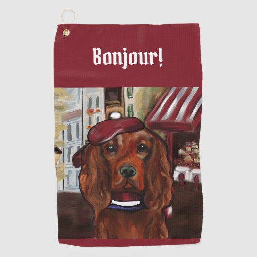 Serviette De Golf Irish Red Setter    Postcard (Devant)