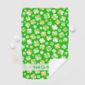 Serviette De Golf Irlandais Vert/Blanc/Orange Varié Shamrock (En situation)