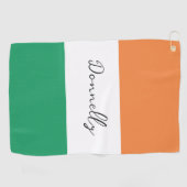 Serviette De Golf Irlande Drapeau Couleurs Irlandais Nom de famille  (Horizontal)
